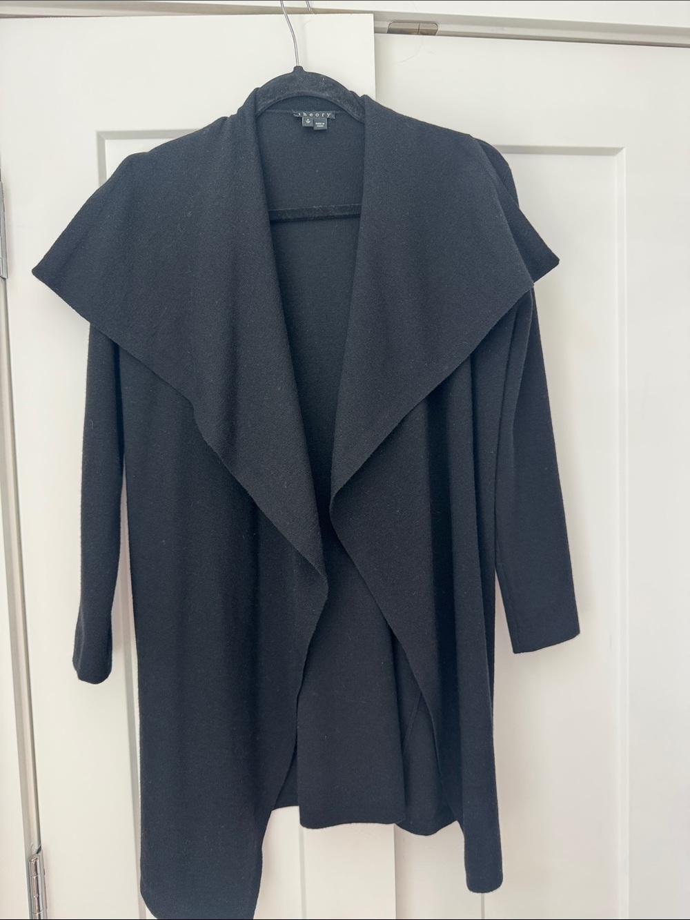 Theory Black Draped Open Cardigan